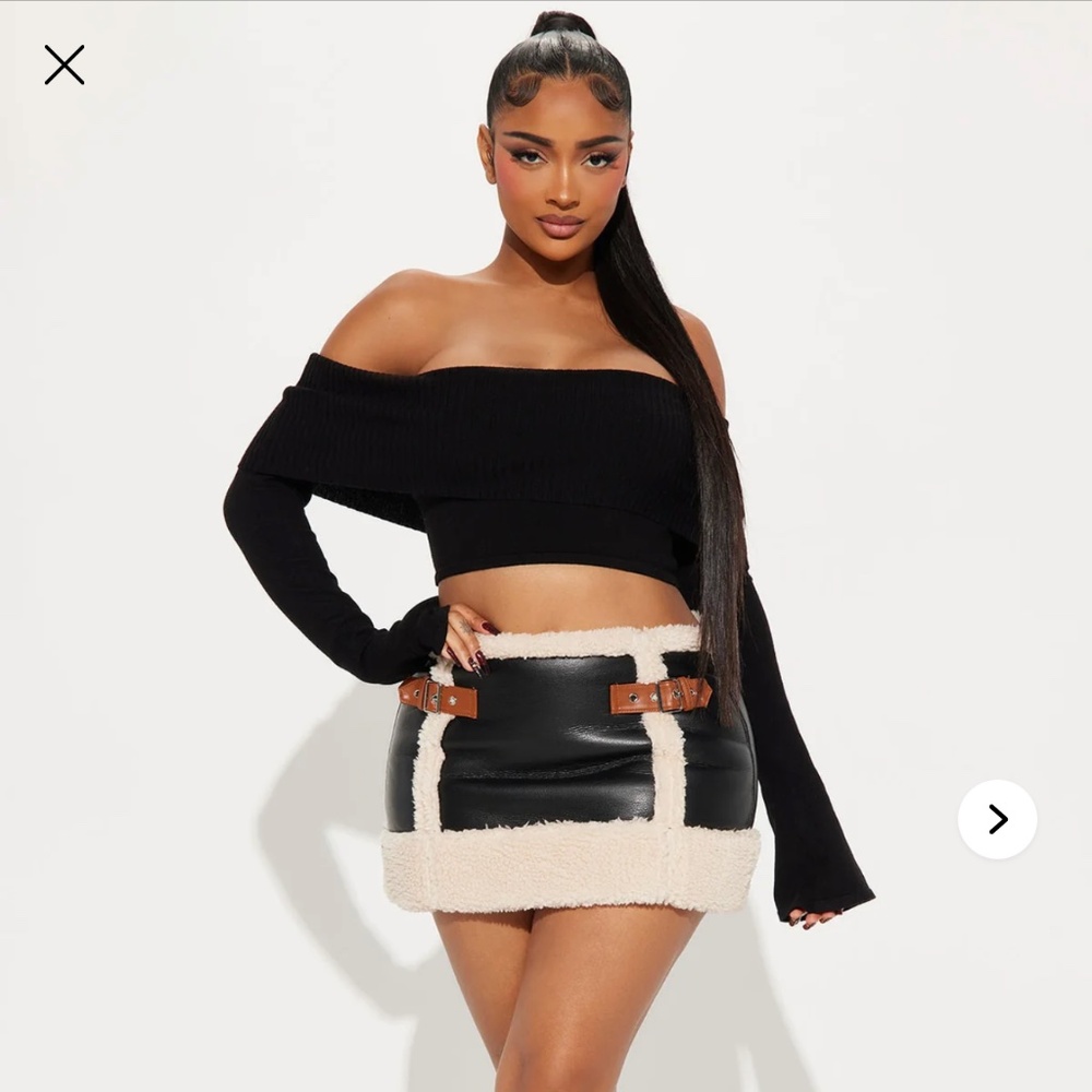 Cuddle Weather Faux Leather Micro Mini Skirt - Black Fashion Nova